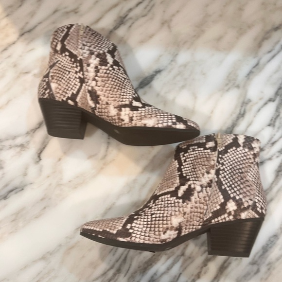 INC Women's Idra Block-Heel Booties, Tan Snake, Created for Macy's Women's Shoes - Picture 5 of 11